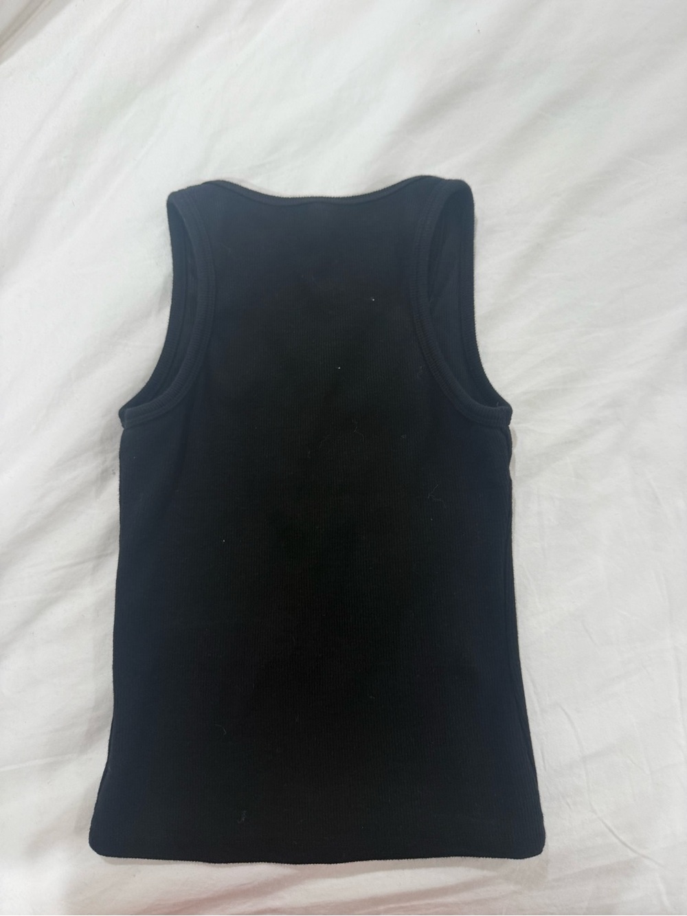 REVICE Black Ribbed Racerback Tank with White Star Logo - Picture 2 of 2